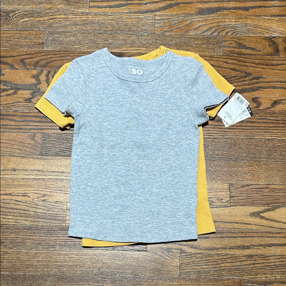 SO Short Sleeve Tees in Gray and Yellow